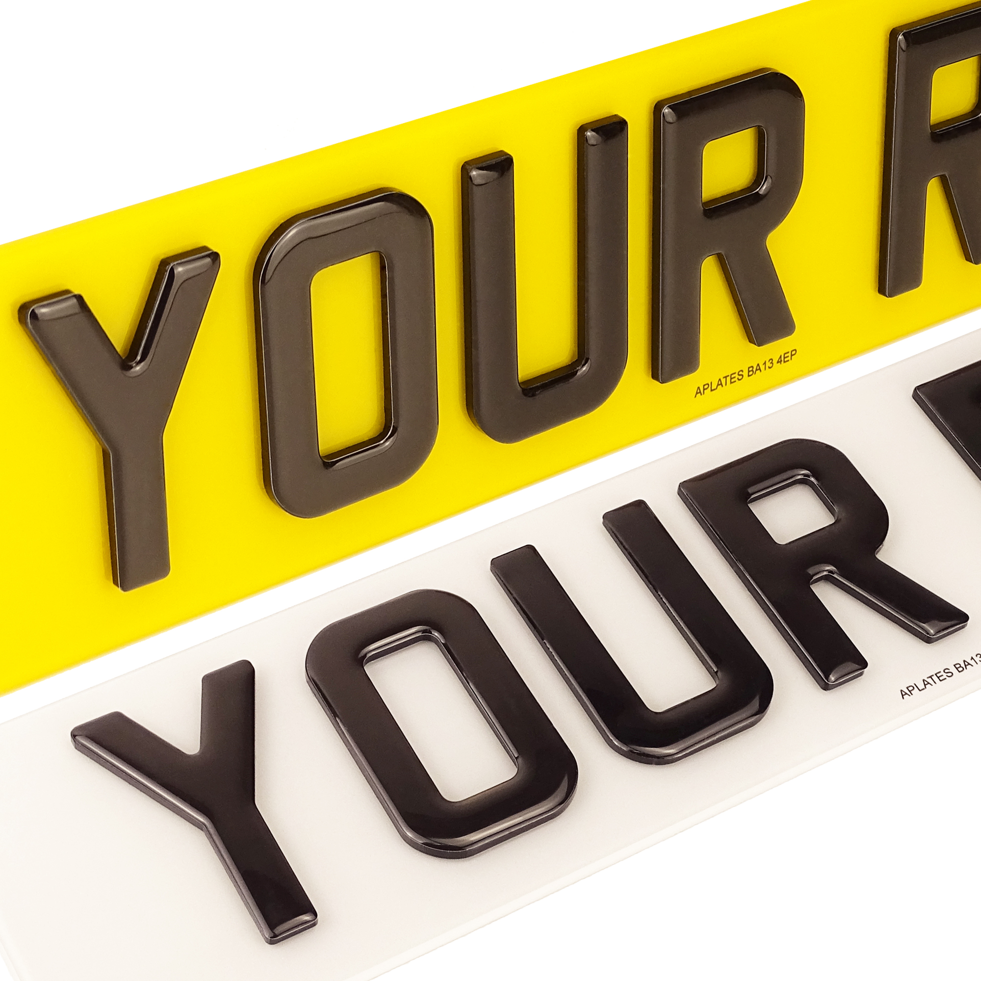 4D Gel 3mm Number Plates