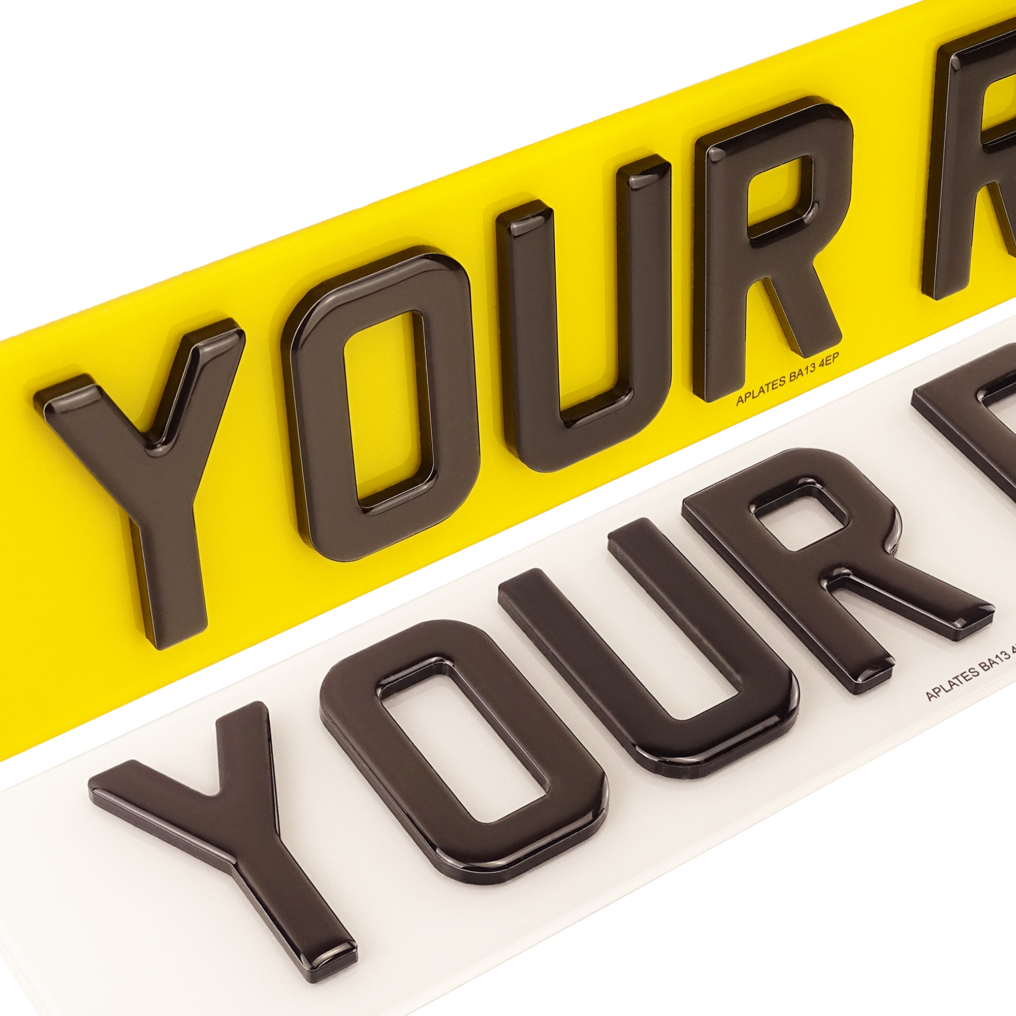 4D Gel 5mm Number Plates